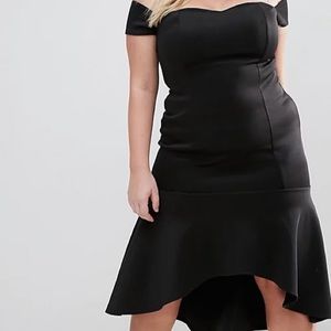Club L Plus Bardot Peplum Hem Dress, Size 20